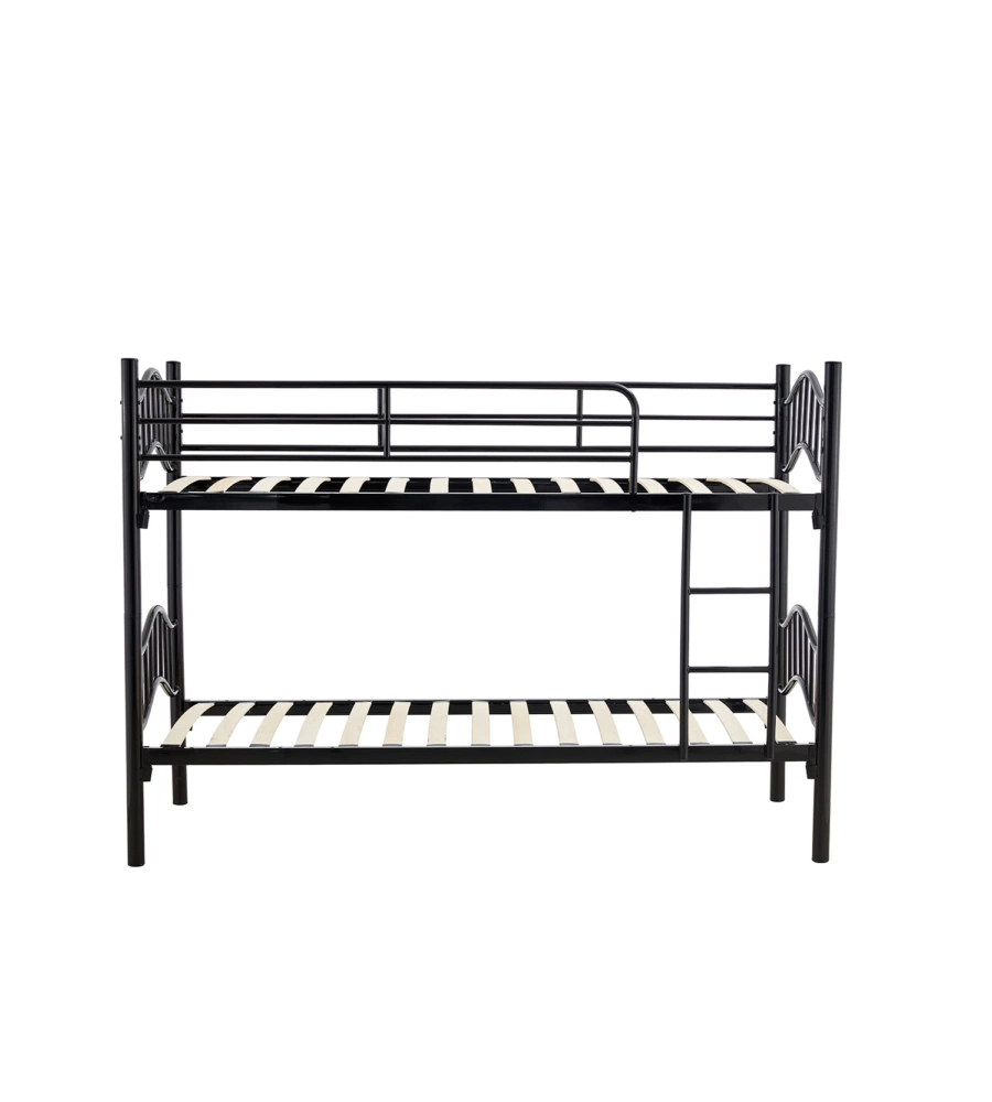 LETTO A CASTELLO BELLAHOME "BERNA"  SCOMPONIBILE IN 2 LETTI SINGOLI IN FERRO NERO 203X83X145,5 CM